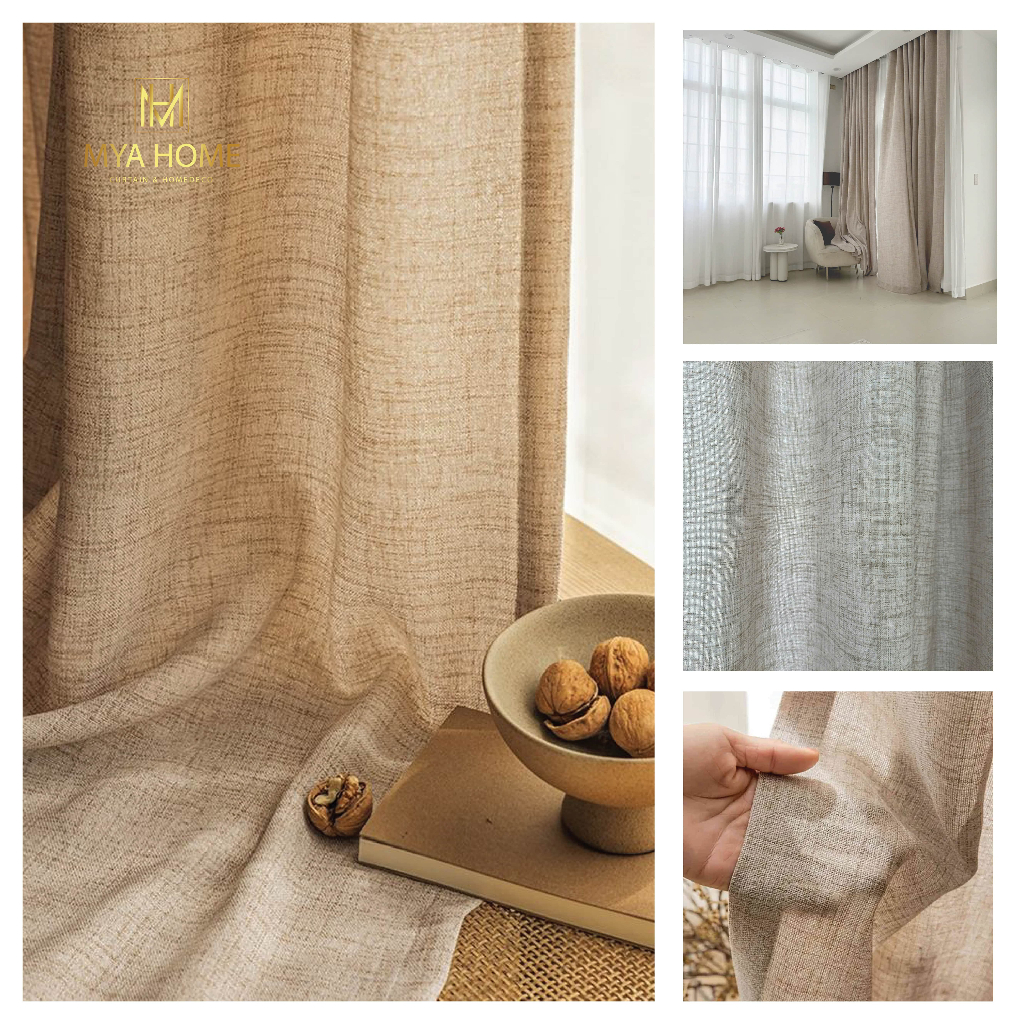 Rèm Vải Linen Cao Cấp Vintage MYAHOME | Rèm Cửa Cản Sáng, Phong Cách Hiện Đại, Thanh Lịch 820-60