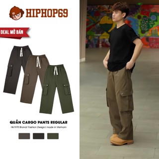 Quần Túi Hộp HK1970 Ống Rộng Dáng Suông, Quần Túi Hộp Vải KaKi Mềm Nam Nữ Phong Cách Đường Phố Q219