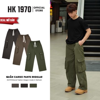 Quần Túi Hộp HK1970 Ống Rộng Dáng Suông, Quần Túi Hộp Vải KaKi Mềm Nam Nữ Phong Cách Đường Phố Q219