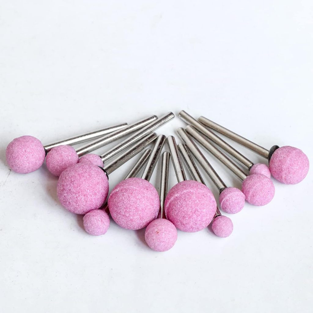 đá mài trục 3mm hình tròn mũi đá mài mini đầu tròn đầu đá tròn, mũi mài gỗ, mài đồng nhôm đánh gỉ