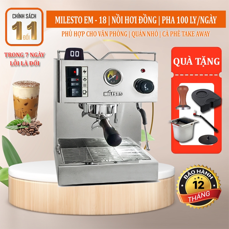 Máy Pha Cà Phê MILESTO EM 18 – Công Suất 100 Ly/Ngày, Chất Lượng Cao