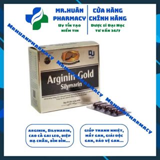  Viên uống bổ gan Arginin Gold Silymarin Đại Uy  Hộp 60 viên  - Giúp mát gan lợi mật giải độc gan 