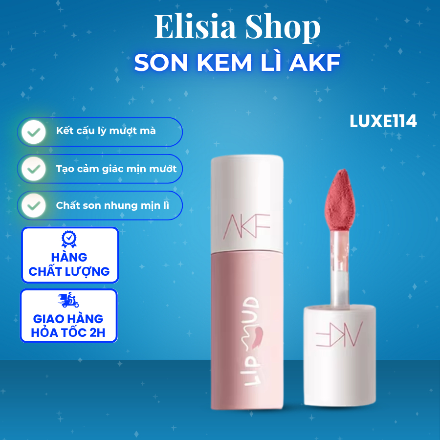 Son kem bùn môi lì AKF Mềm Mịn Như Nhung Tự Nhiên Lâu Trôi 3g - LUXE114