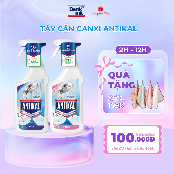 Xịt Tẩy Cặn Canxi Antikal, Vệ Sinh Inox, Chống Ăn Mòn, Làm Sạch Vòi Sen & Kính Nhà Tắm