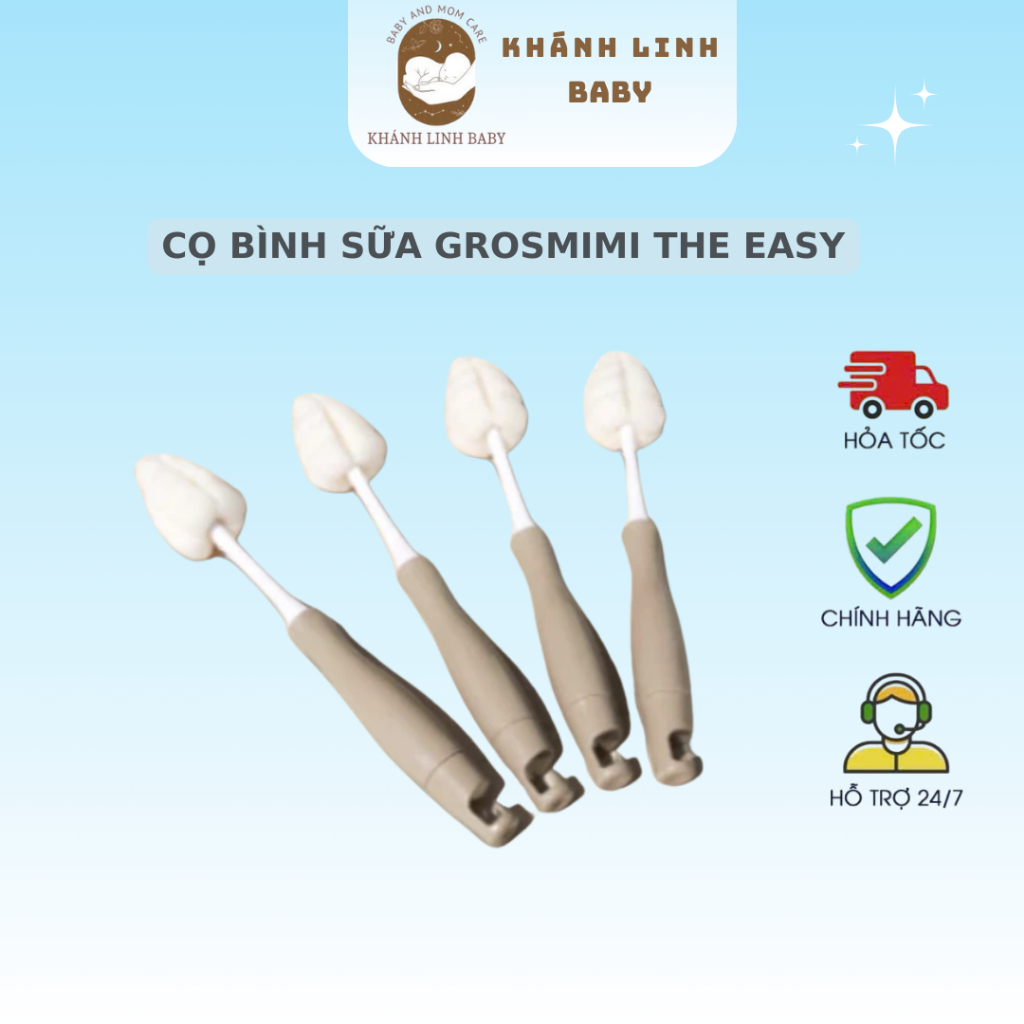  Cọ bình sữa bọt biển TM  Grosmimi The Easy 2-in-1 