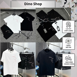 Bộ Cộc Nam DSQ Thêu Chữ Hồng Phối Dây Cực Đẹp - Bộ Hè Nam DSQ Chất Cotton Cao Cấp