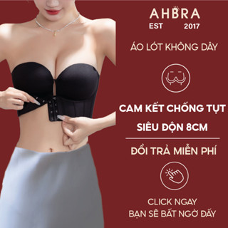 Áo Lót Không Dây Chống Tụt Siêu Độn Dáng Quây Cup Ngang Đệm Dày 8cm Mặc Áo, Váy Trễ Vai AHBRA FS02