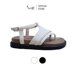 LOVIIECORNER - SANDAL NỮ MŨI TRÒN XỎ NGÓN GẮN TAG - GIÀY QUAI MẢNH KẸP PHONG CÁCH THỜI TRANG NỮ - S250502