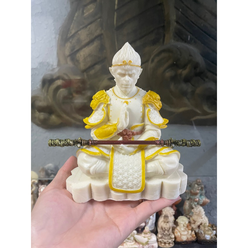 Tượng Tôn Ngộ Không Mặc Áo Giáp + gậy như ý bằng thép nguội,trang trí tiểu cảnh, bán cạn - bàn làm việc.