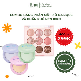  Combo Tiện Lợi Bảng Phấn Mắt 9 Ô Dasique Và Phấn Phủ Nén Daiso IPKN Personal Perfume Powder Pact 