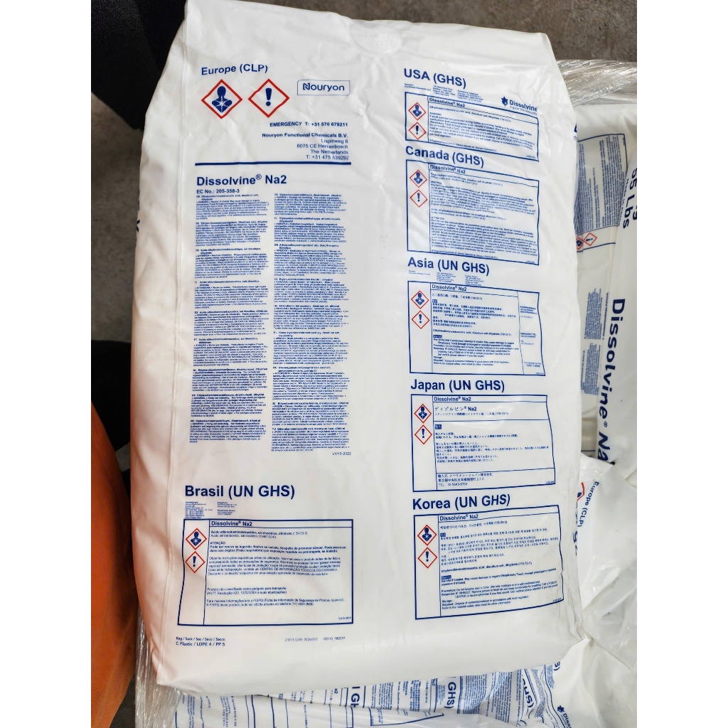 EDTA 2Na – Dissolvine Na2 >99% – Khử Kim Loại Nặng, Ổn Định pH, Cải Thiện Chất Lượng Nước Ao