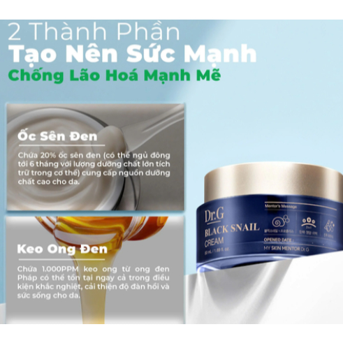 Kem Dưỡng Da Săn Chắc Ngừa Lão Hóa Chuyên Sâu Dr.G Black Snail Cream 50ml | BigBuy360 - bigbuy360.vn