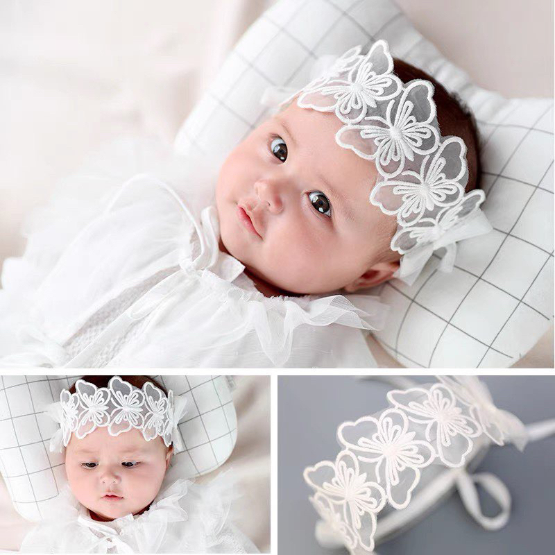 Băng đô cho bé gái SUSHI BABY SHOP turban ren chất mềm mại cho bé 0-14 tháng