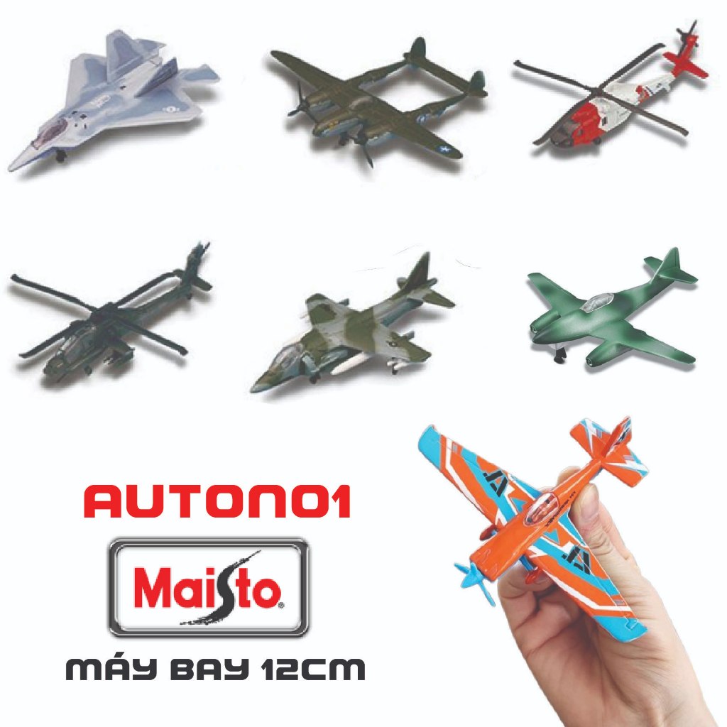 Các mẫu mô hình máy bay đồ chơi quân sự - dân sự bằng kim loại chính hãng có bánh xe kích thước 12cm
