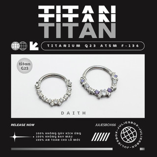   1 Chiếc   XỎ  Khuyên Tai TITAN G23 ASTM F136 Daith TÍM TRẮNG Phù Hợp Daith Unisex Không Ngứa Không Phải Màu Julies 