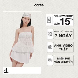 DOTTIE - Áo hai dây trang trí nơ - Trắng - T1101