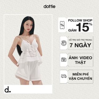  DOTTIE - Áo dây phối ren - Trắng - T1102 