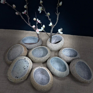 Chậu đá cuội cắm hoa,(chọn mẫu thật) chậu thả hoa, Lọ hoa đá tự nhiên, decor, design