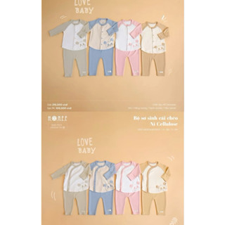 [SALE] HRNEE Bộ quần áo sơ sinh cài giữa / cài chéo nỉ (không kèm phụ kiện) thương hiệu Hrnee cho bé