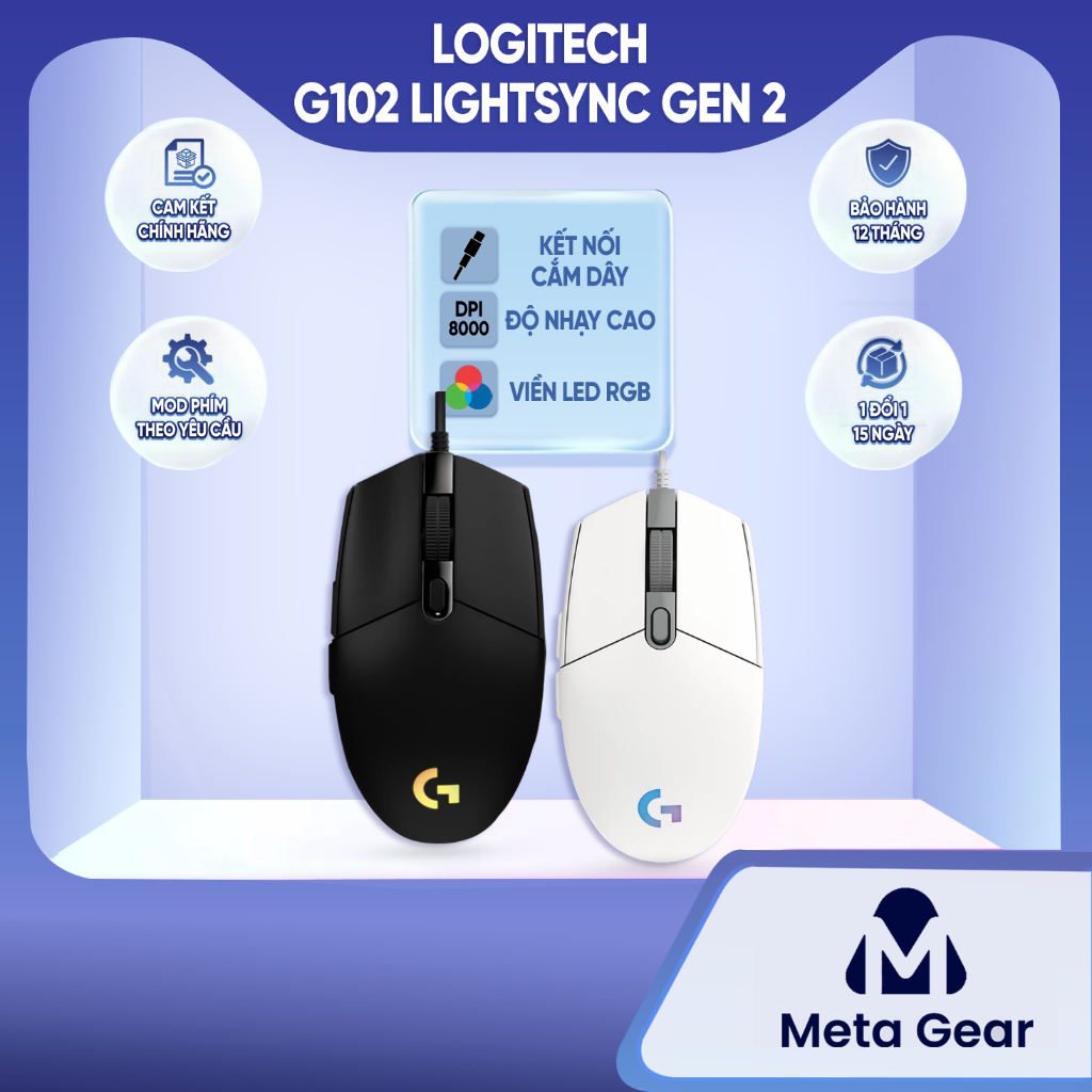 [CHÍNH HÃNG] Chuột Logitech G102 Lightsync – Chuột gaming RGB 6 nút, cảm biến 200–8000 DPI, 1ms, lưu cấu hình onboard | BigBuy360 - bigbuy360.vn