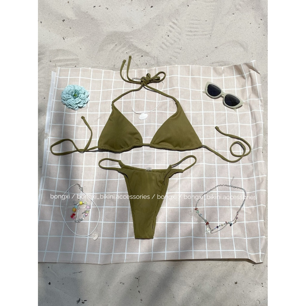 Set Bikini BongXi Beach Mood [Set xanh olive]
