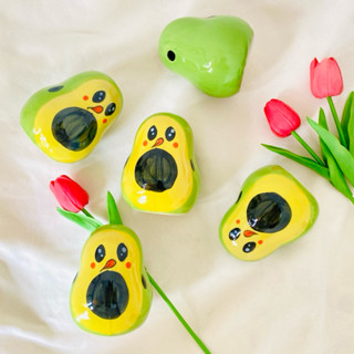 Size 10,5 cm Trái bơ mini cute LỖ TRÒN gốm sứ lợn đất, heo đất tiết kiệm, decor