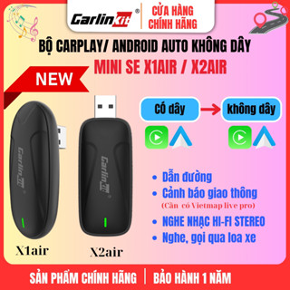 CARLINKIT|Bộ chuyển đổi kết nối Apple Carplay + Android Auto không dây cho xe ô tô