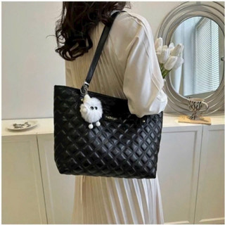 Túi tote nữ đeo vai da mềm chần bông tặng kèm móc thú lông – Túi xách đi học, đi chơi phong cách Hàn Quốc - TXN333