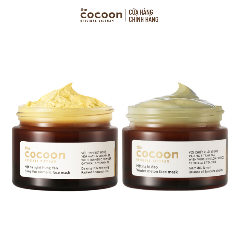 Combo 2 Mặt Nạ Chăm Sóc Da (Nghệ Và Bí Đao) Cocoon 30ml