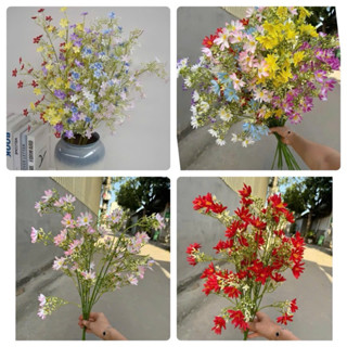 Hoa Nhất Chi Mai Cành Cao 60cm, 11 Chùm Hoa Decor Trang Trí Nhà Cửa, Cắm Lọ Hoa Để Bàn