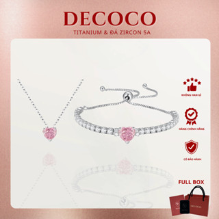   MUA 1 TẶNG 1 VC MOLY  Vòng tay nữ De Coco Posie trái tim hồng  kèm Túi giấy + Hộp + Thiệp  DECOCO 