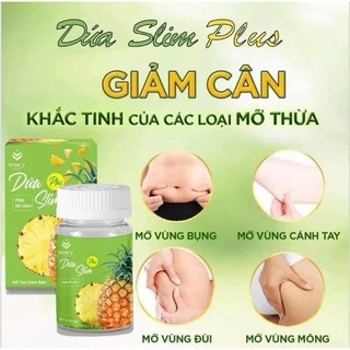  Giảm Cân Cấp Tốc Dứa Slim Plus + Tặng Kèm Khoá Cân Đủ Tem 