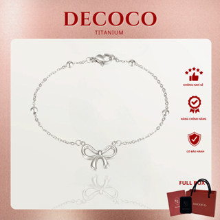 Vòng tay nữ hình nơ Ribbon titan không han gỉ DECOCO ( kèm Túi giấy + Hộp + Thiệp )