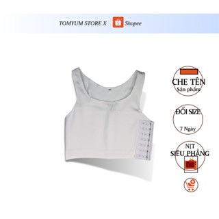 Áo Nịt Ngực Tomboy - Loại Ngắn Không Viền có móc gài hông Lót Mềm Dễ Chịu, Không Lộ Viền, chất liệu poly