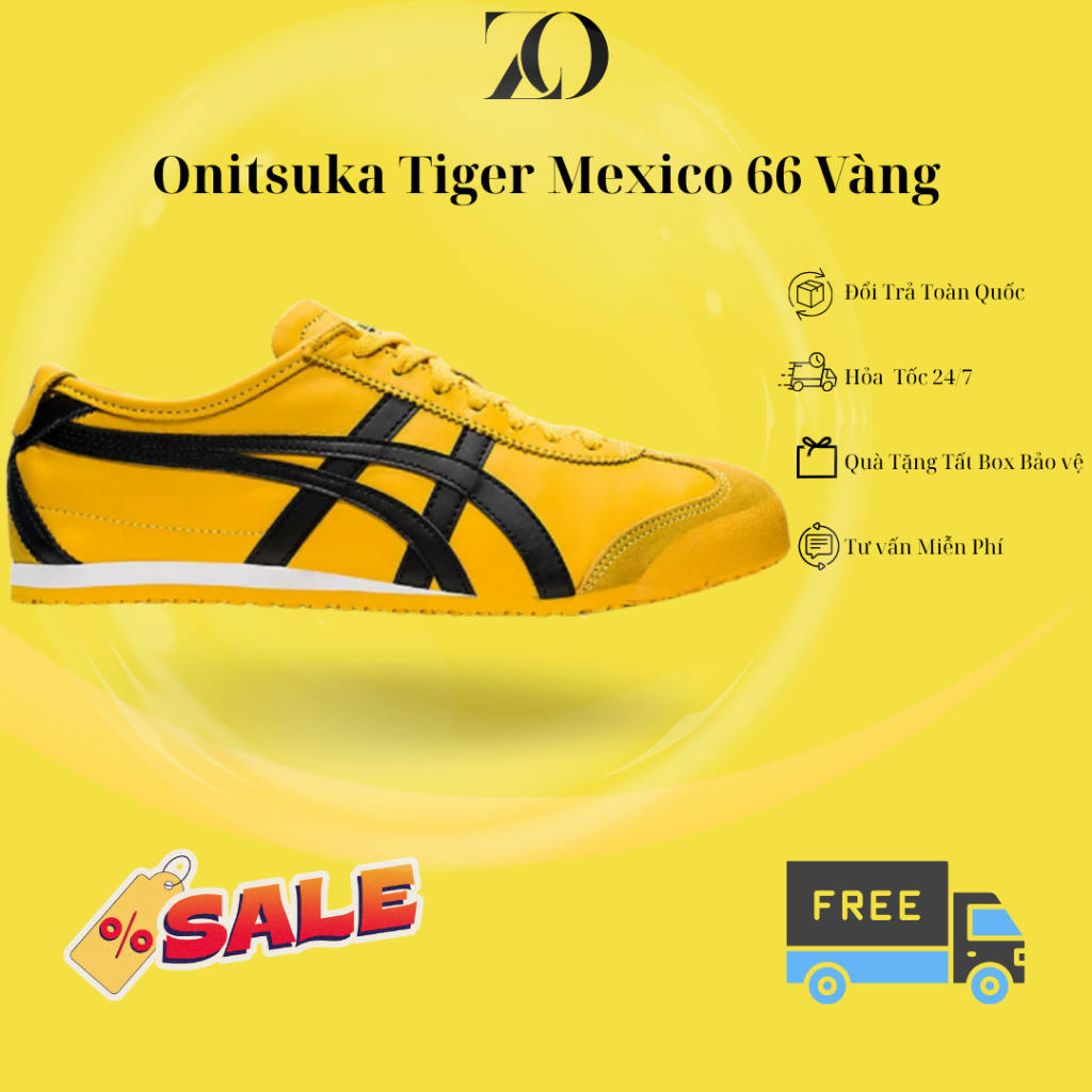 [ Cam Kết Chính Hãng  ] Giày Onitsuka Tiger Mexico 66 Vàng Full Color Full Box