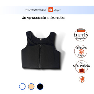 Áo nịt ngực tomboy khóa kéo trước không viền
