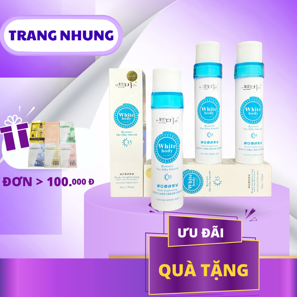 Kích trắng WHITE BODY nâng tone dưỡng trắng da Hàn Quốc