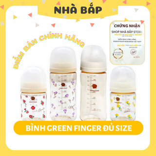 Bình sữa Green Finger 2 van thoát khí, núm ti mềm, PPSU chính hãng cho bé 160ml/280ml - Nhà Bắp