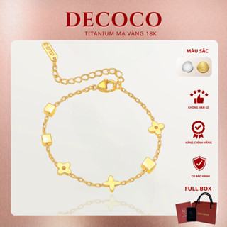 Vòng tay nữ DECOCO Floret họa tiết bracelet gold titan không han gỉ ( kèm Túi giấy + Hộp + Thiệp )