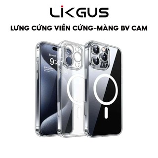  Ốp Lưng LIKGUS Slim Trong Suốt Sạc Không Dây - Màng Bảo Vệ Camera - Viền Cứng Không Ố Vàng Cho IP Series 16-15-14 