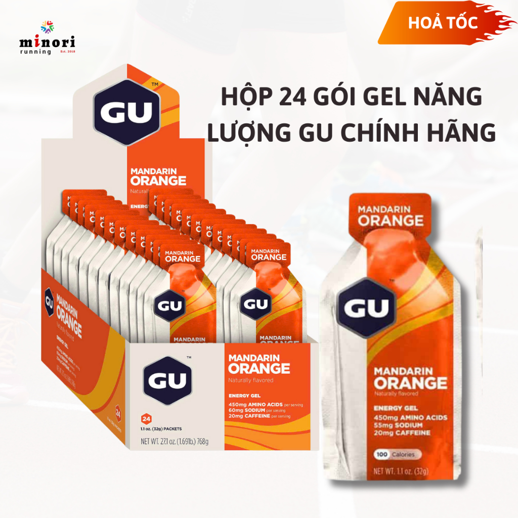 Hộp 24 Gói Gel GU Energy Thực phẩm bổ sung Thể thao Gel Năng lượng Mix Vị Minori Store