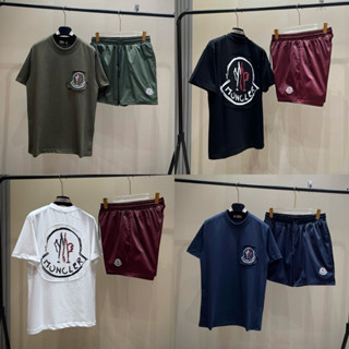 Đồ bộ quần áo nam mùa hè PB cotton thêu nổi vải logo chữ hai mặt phối quần gió dày dặn boy phố BH277P