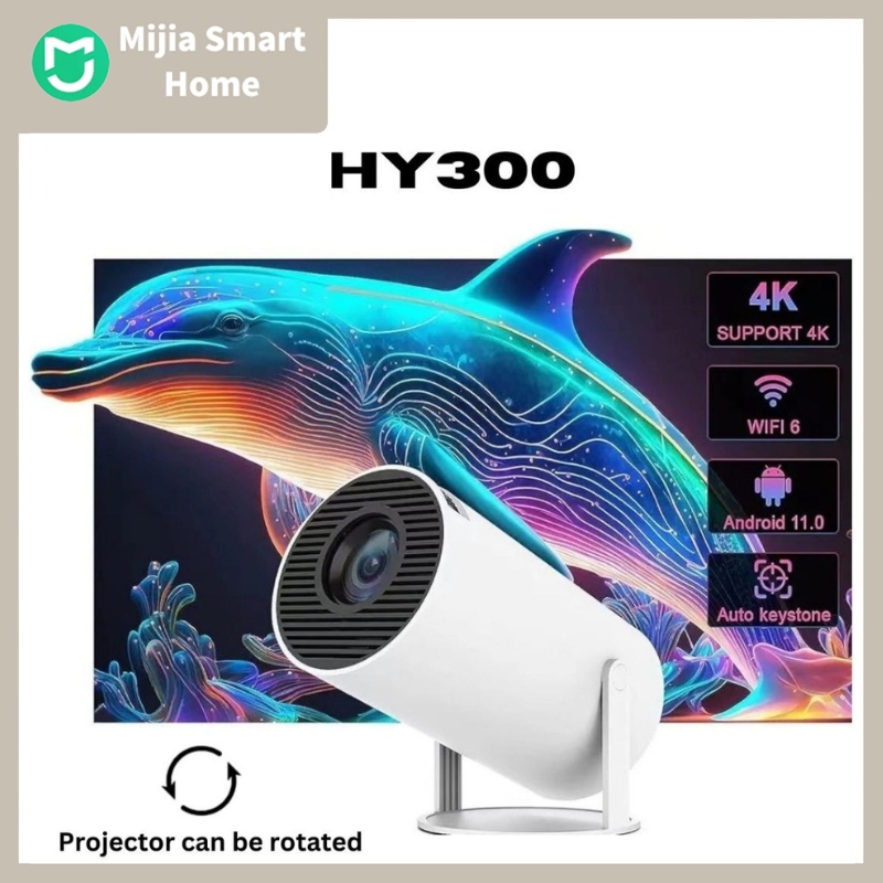 Máy chiếu thông minh mini HY300/P30 pro Full HD android 11.0 Tự động Keystone WiFi2.4/5G Kết nối điệ
