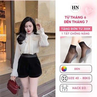 [CÓ BIGSIZE] Quần nhung CÓ BIGSIZE quần short đùi nhung nữ cạp cao 2 lớp HN DESIGN