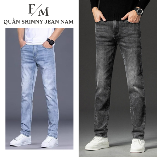  Quần Jean Nam Skinny Co Giãn 4 Chiều Chất Jean Mềm Mại Quần Jean Skinny Nam Dáng Ôm Dễ Phối Đồ FOXY 