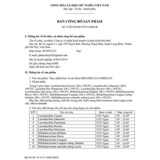 Men vi sinh 10 chủng BioAmicus Complete- Canada.