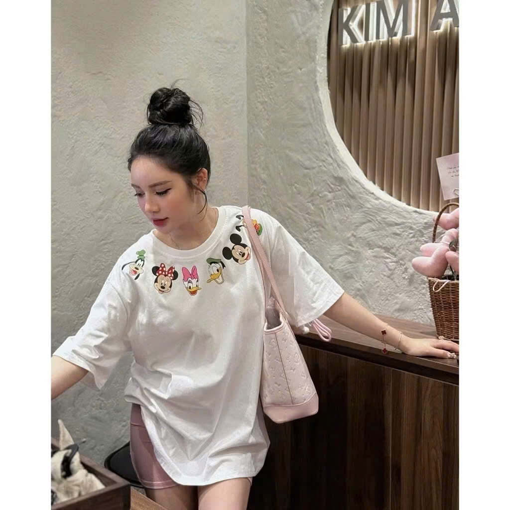 Áo thun form rộng unisex in hình Disney ,Mickey, Goofy – chất cotton SU thoáng mát UT
