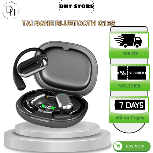 Tai nghe thể thao 5.4 bluetooth Q16S kháng nước, tích hợp mic gọi điện,  pin trâu, nhỏ gọn tiện lợi.