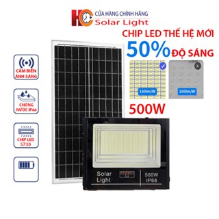  Đèn pha năng lượng mặt trời 500W vỏ nhôm chip led thế hệ mới 