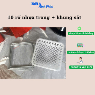 Bộ 10 Rổ đẻ , khung sắt cho bồ câu bằng nhựa 20x20cm, ổ đẻ cho chim